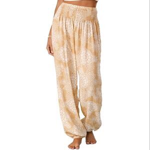 Lotus and Luna Harem Pants Size S/M Mandala Paisley Havana Smocked Wait Bohemian